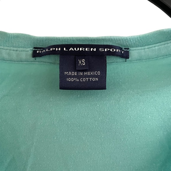 Polo by Ralph Lauren Sport V-Neck Fitted Blue Logo Tee (90’s Style) - Picture 4 of 4